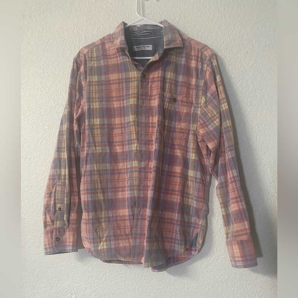 Tommy Bahama pink / multi plaid Coastline Cord button down long sleeve shirt